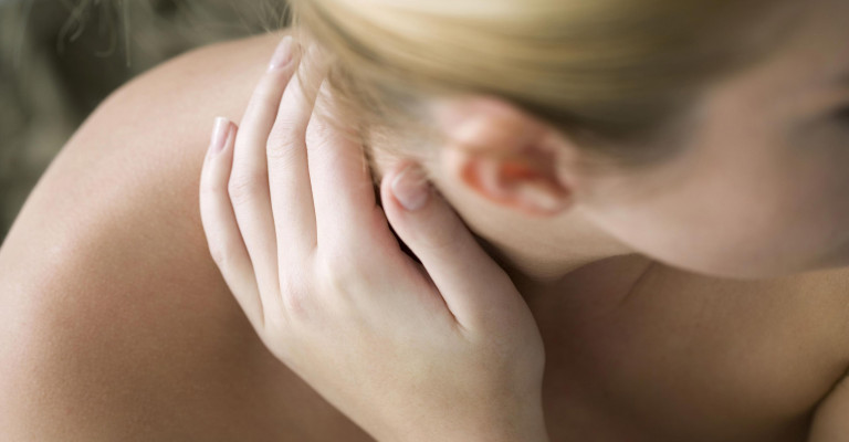 Woman getting a neck massage