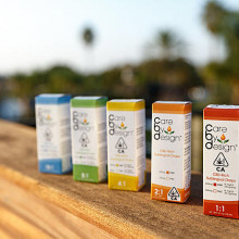 Photo showing a row of Care By Design tinctures
