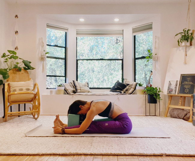 Seated forward fold pose