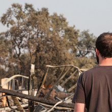 Ned Fussell surveys a burned cannabis farm