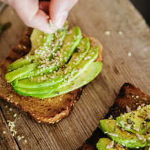 Photo showing two slices of avocado toast