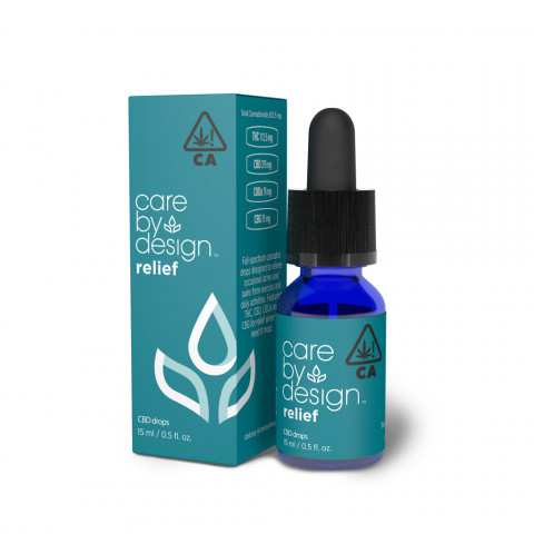 Packaging Render of Care By Design Relief Drops, 15ml